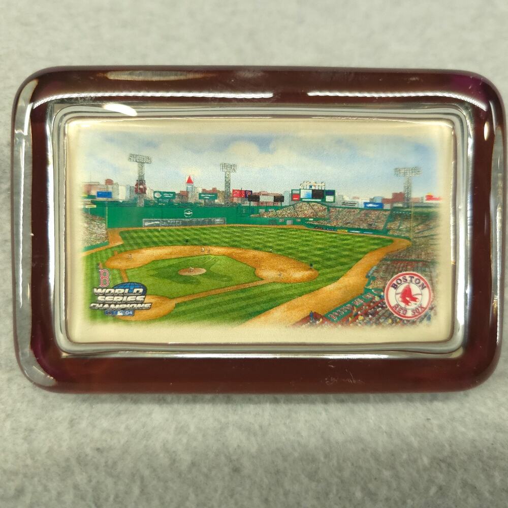 Eglomise Designs Boston Red Sox 2004 World Series Glass Paperweight Baseball